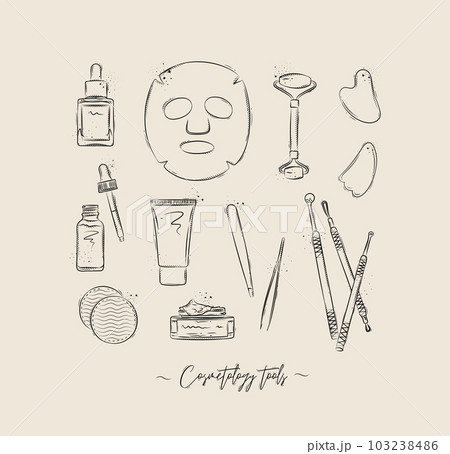 Face care tools collection beige 103238486