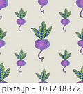 Summer garden beetroot, cartoon vegetable seamless pattern, bright texture 103238872
