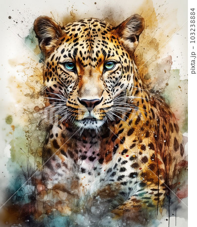 Abstract Leopard Watercolor Painting. AI - Stock Illustration  [103238884] - PIXTA