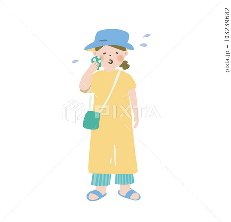 顔の汗を拭く人 顔の汗を拭く人 103239682