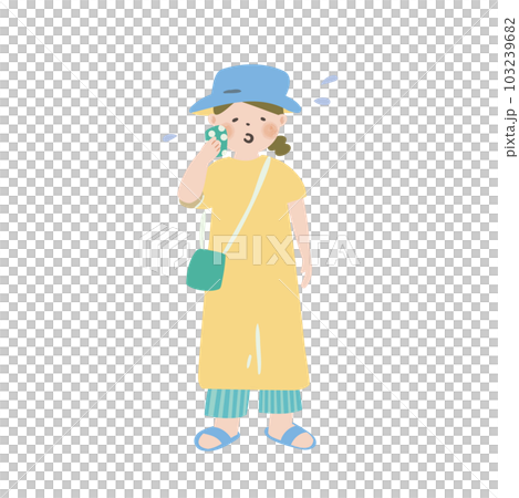 顔の汗を拭く人 顔の汗を拭く人 103239682