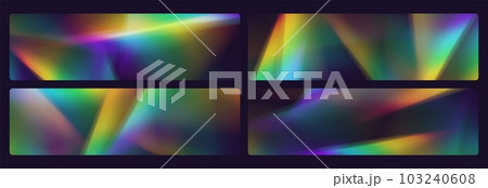 Rainbow refraction overlay banners, prism light effect, leak flare. Rainbow refraction overlay banners, prism light effect, leak flare. 103240608