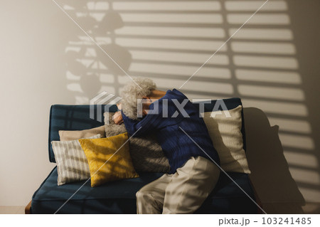 落ち込む高齢者の女性 103241485