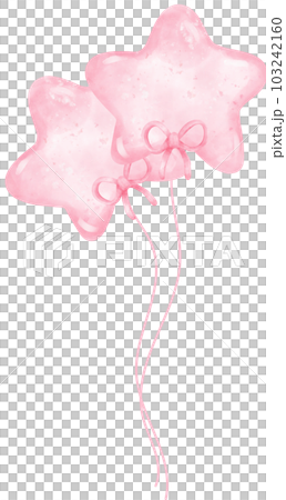 Cute sweet pink balloon star shape watercolor painted Cute sweet pink balloon star shape watercolor painted 103242160