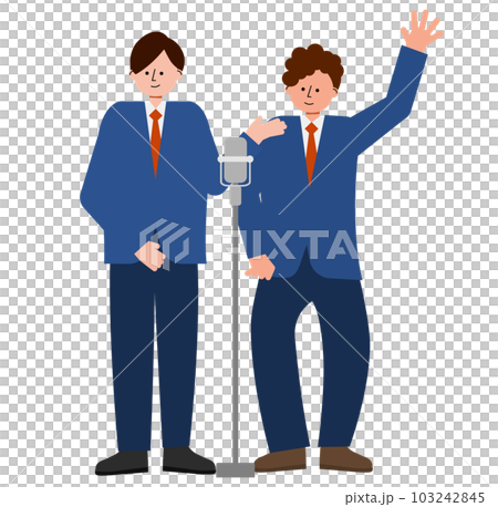 漫才師が漫才をしているイラスト 103242845
