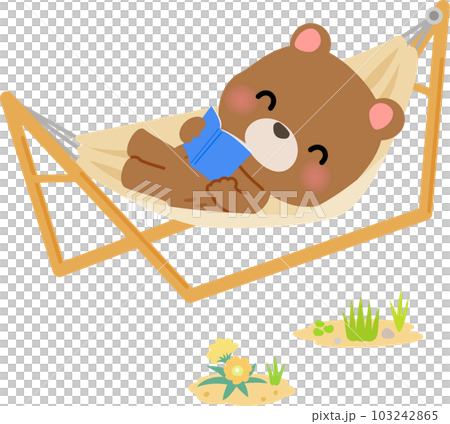 熊在吊床上看書 103242865