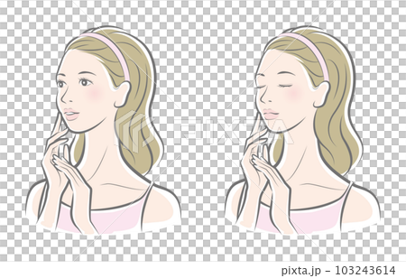 Vector illustration of a woman doing skin care 103243614
