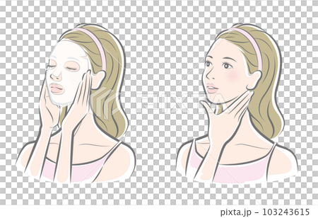 Vector illustration of a woman doing skin care 103243615
