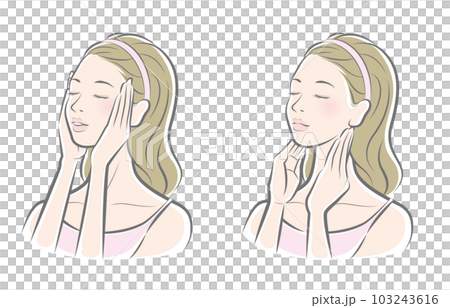 Vector illustration of a woman doing skin care 103243616