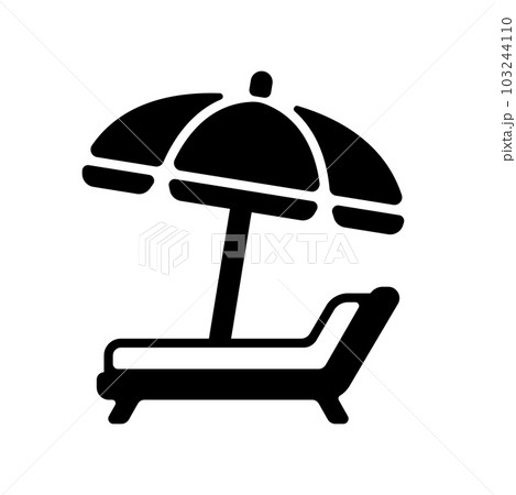 パラソル・夏・海水浴　ベクターアイコンイラスト (ピクトグラム) 103244110