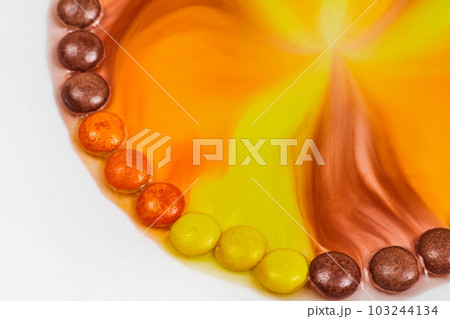 Sugar candy with Halloween colors in circle on white background Sugar candy with Halloween colors in circle on white background 103244134
