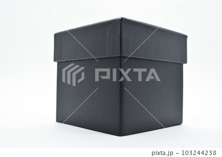 black paper box on white background, packaging industry 103244238