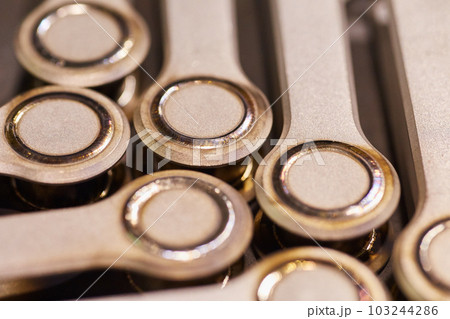 Seven machinery parts wrenches bolts welding welded bits background asset 103244286