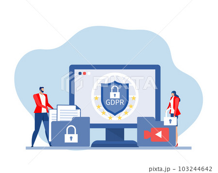 GDPR and privacy politics, people protecting business data and legal information General privacy regulation Personal information control and security Vector Illustration GDPR and privacy politics, people protecting business data and legal information General privacy regulation Personal information control and security Vector Illustration 103244642
