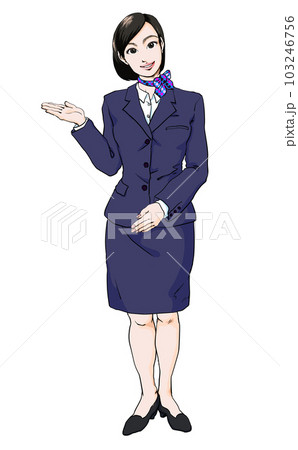 笑顔でご案内する受付のお姉さん_働く女性シリーズ 103246756