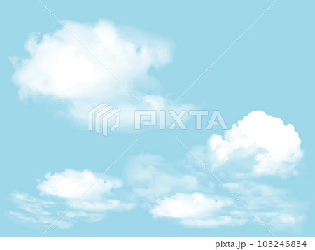 リアルな雲と爽やかな青空の背景 ベクターイラスト 103246834