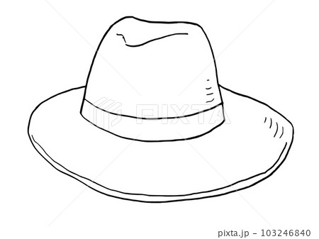 麦わら帽子 スケッチ 線画イラスト 麦わら帽子 スケッチ 線画イラスト 103246840