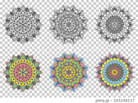 Colored luxury mandala set. 103248117