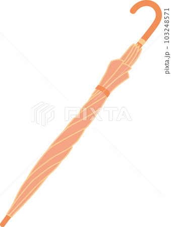 畳んだ長傘_オレンジ色の畳んだ傘 畳んだ長傘_オレンジ色の畳んだ傘 103248571