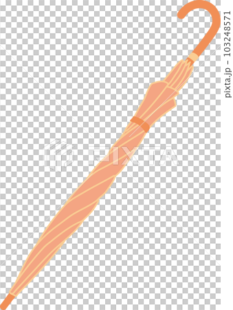 畳んだ長傘_オレンジ色の畳んだ傘 畳んだ長傘_オレンジ色の畳んだ傘 103248571