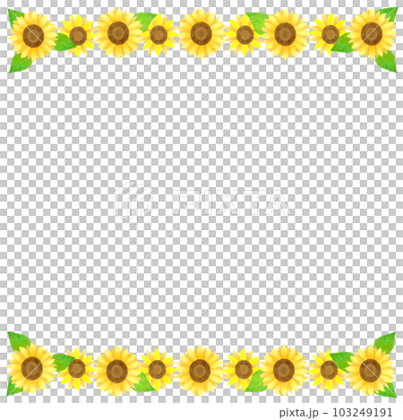 Frame background illustration material with striped sunflowers on the top and bottom Frame background illustration material with striped sunflowers on the top and bottom 103249191