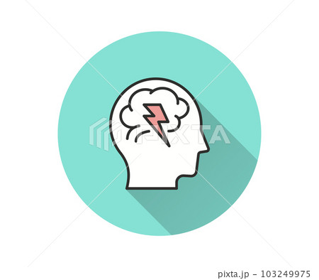 Psychology icon with long shadow for graphic and web design. 103249975