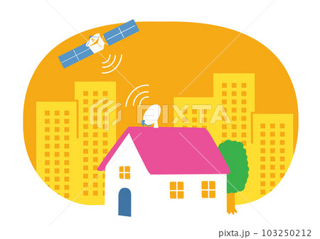 人口衛星からの電波を受信するアンテナ　SDGs9  産業と技術革新の基盤をつくろう 103250212
