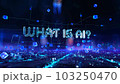 What is AI - businessman working and touching with virtual reality at office. 103250470