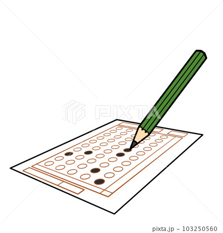 マークシートに鉛筆で記入をする 103250560