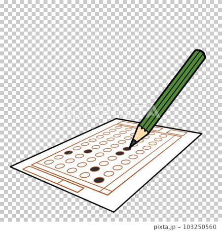 マークシートに鉛筆で記入をする 103250560