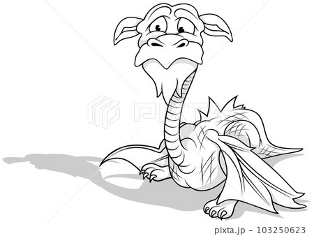 Drawing of a Friendly Dragon 103250623