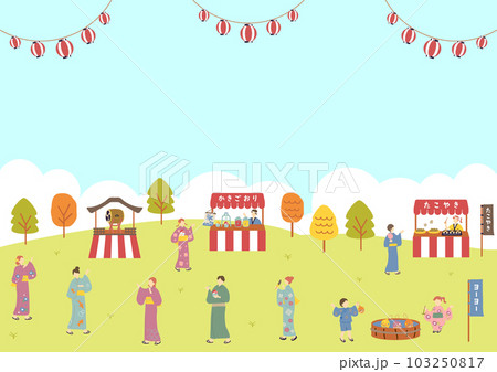 夏祭りを楽しむ人達 夏祭りを楽しむ人達 103250817