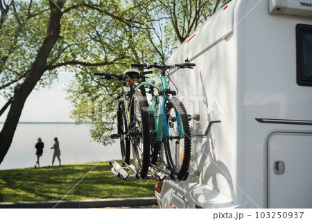 a vacation trip in a motorhome, a rest in a van 103250937