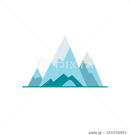 Mountain peaks icon in flat style Mountain peaks icon in flat style 103250991