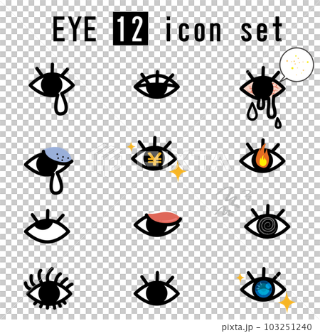12 types of eye icon set 12 types of eye icon set 103251240