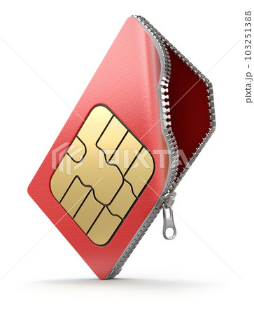 SIM card with the zipperのイラスト素材 [103251388] - PIXTA