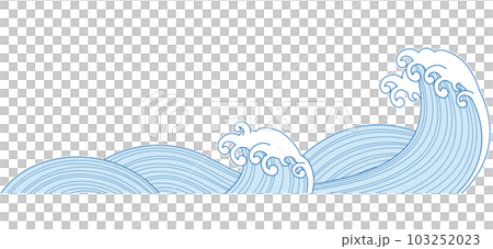 荒れる波 浮世絵風 荒れる波 浮世絵風 103252023
