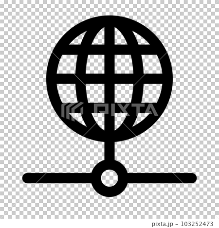 ネットワーク、インターネットを表すラインスタイルのアイコン 103252473