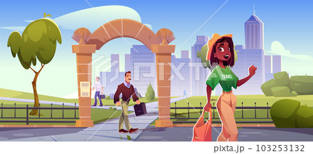 City park garden arch entrance cartoon vector City park garden arch entrance cartoon vector 103253132