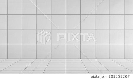 Bathroom studio with ceramic tile wall and floor 103253207