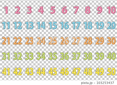 Colorful number icon number set 103253437