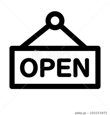 ショッピング、オープンを表すラインスタイルのアイコン ショッピング、オープンを表すラインスタイルのアイコン 103253975
