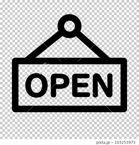 ショッピング、オープンを表すラインスタイルのアイコン ショッピング、オープンを表すラインスタイルのアイコン 103253975