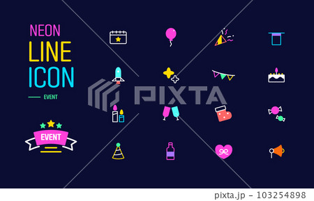 Sparkling neon line icon 103254898
