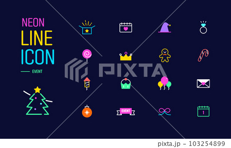 Sparkling neon line icon 103254899