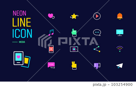 Sparkling neon line icon 103254900