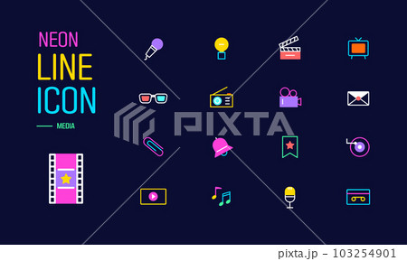 Sparkling neon line icon Sparkling neon line icon 103254901