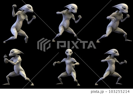 Alien species that communicates solely through synchronized dance moves alien character illustration generative ai 103255214