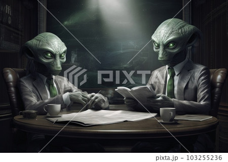 Extraterrestrial aliens law firm alien character illustration generative ai 103255236