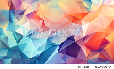 カラフルな多角形の抽象模様の背景「AI生成画像」 カラフルな多角形の抽象模様の背景「AI生成画像」 103255972